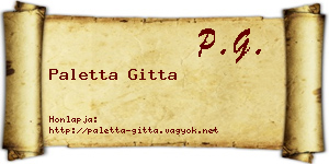 Paletta Gitta névjegykártya